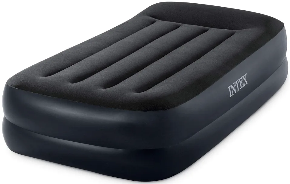 Intex 64121ED Dura Beam Plus Pillow Rest Raised Velvet Blow Up Airbed Mattress