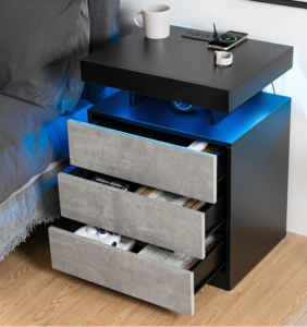 HOMMPA Nightstand with Wireless Charging