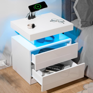 HOMMPA Wireless Charging Nightstand with Adjustable Brightness