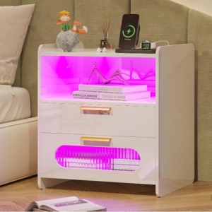 dnbss RGB Nightstand with Charging Station