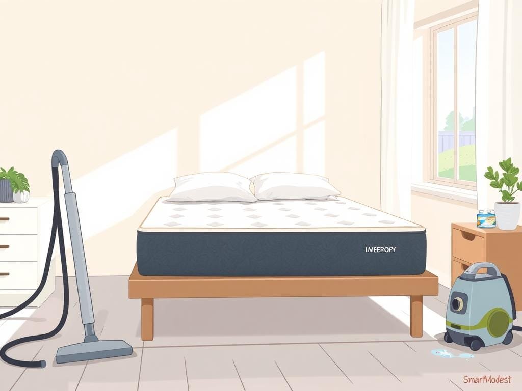 Preparing memory foam mattress for cleaning Preparing memory foam mattress for cleaning