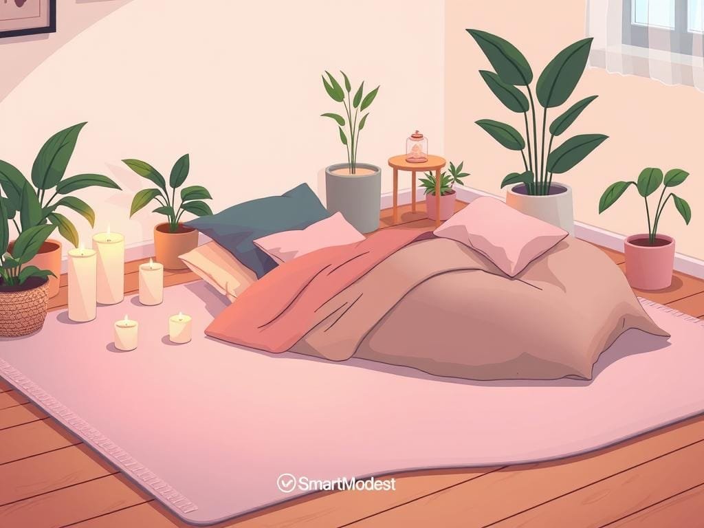 floor sleeping setup