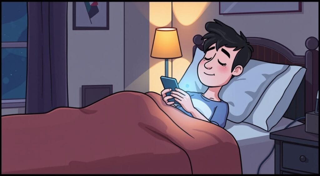 person using smartphone in bed person using smartphone in bed